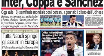 Corriere dello Sport / Inter, Coppe e Sanchez