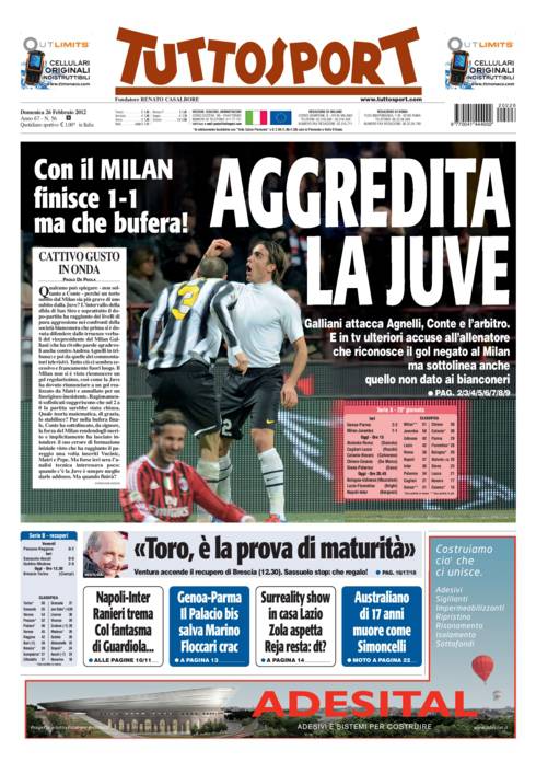 Tuttosport Aggredita La Juve Calciomercatoweb It News Di