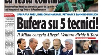 Tuttosport/ Bufera su 5 tecnici!