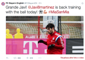 Javi Martinez (Twitter @FCBayernEN)