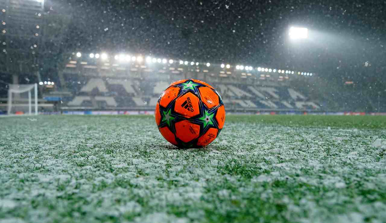 Bergamo Gewiss Stadium nevicata