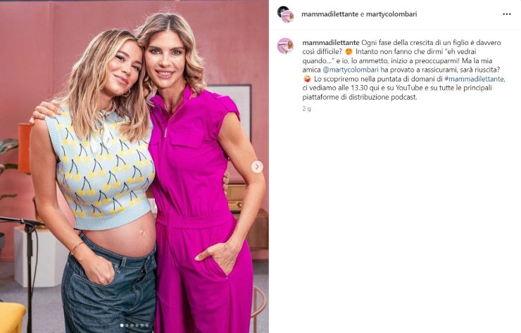 Diletta Leotta con Martina Colombari protagonista del podcast "Mamma dilettante"