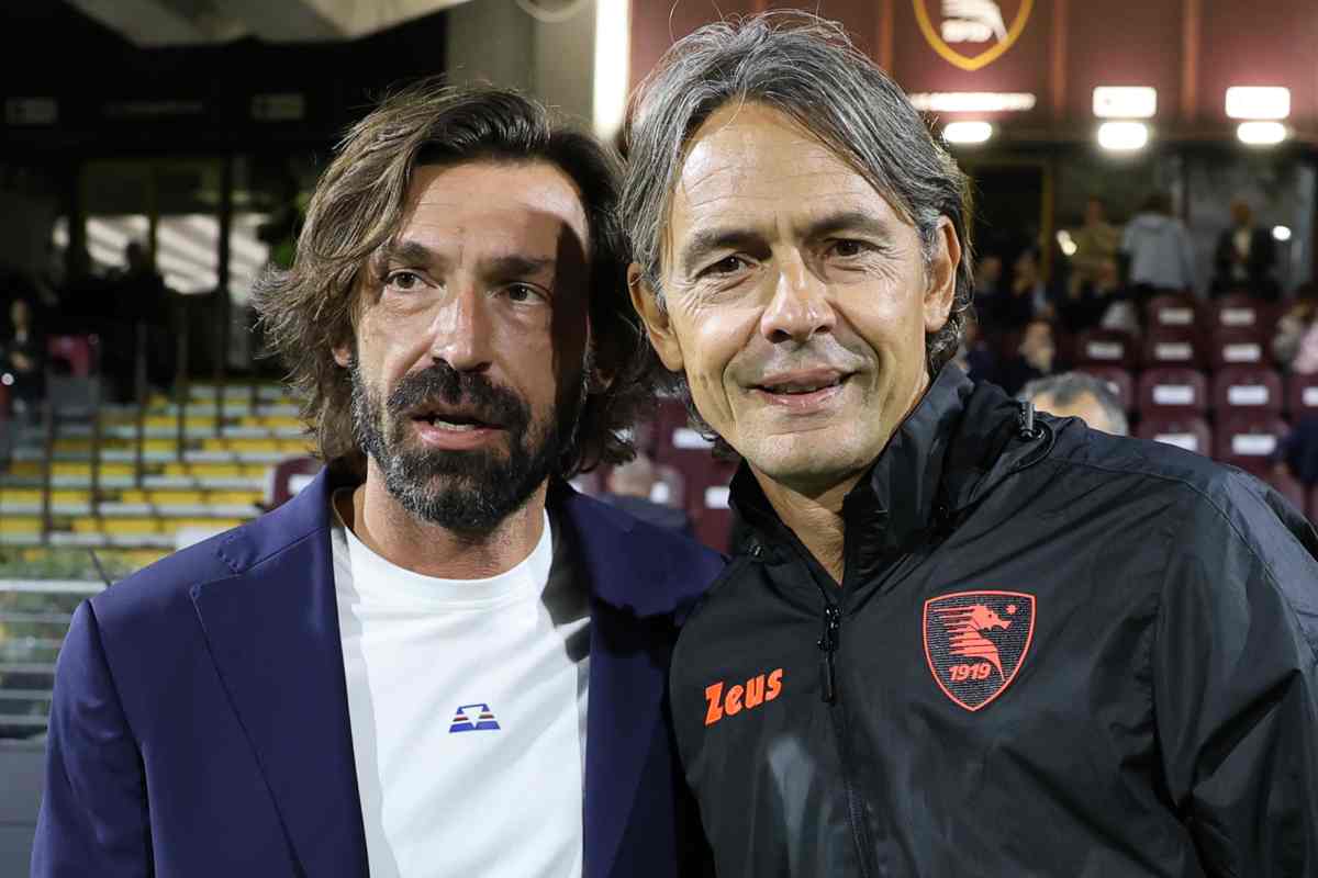 Andrea Pirlo in posa con Filippo Inzaghi